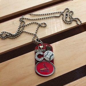 Cardinals baseball necklace